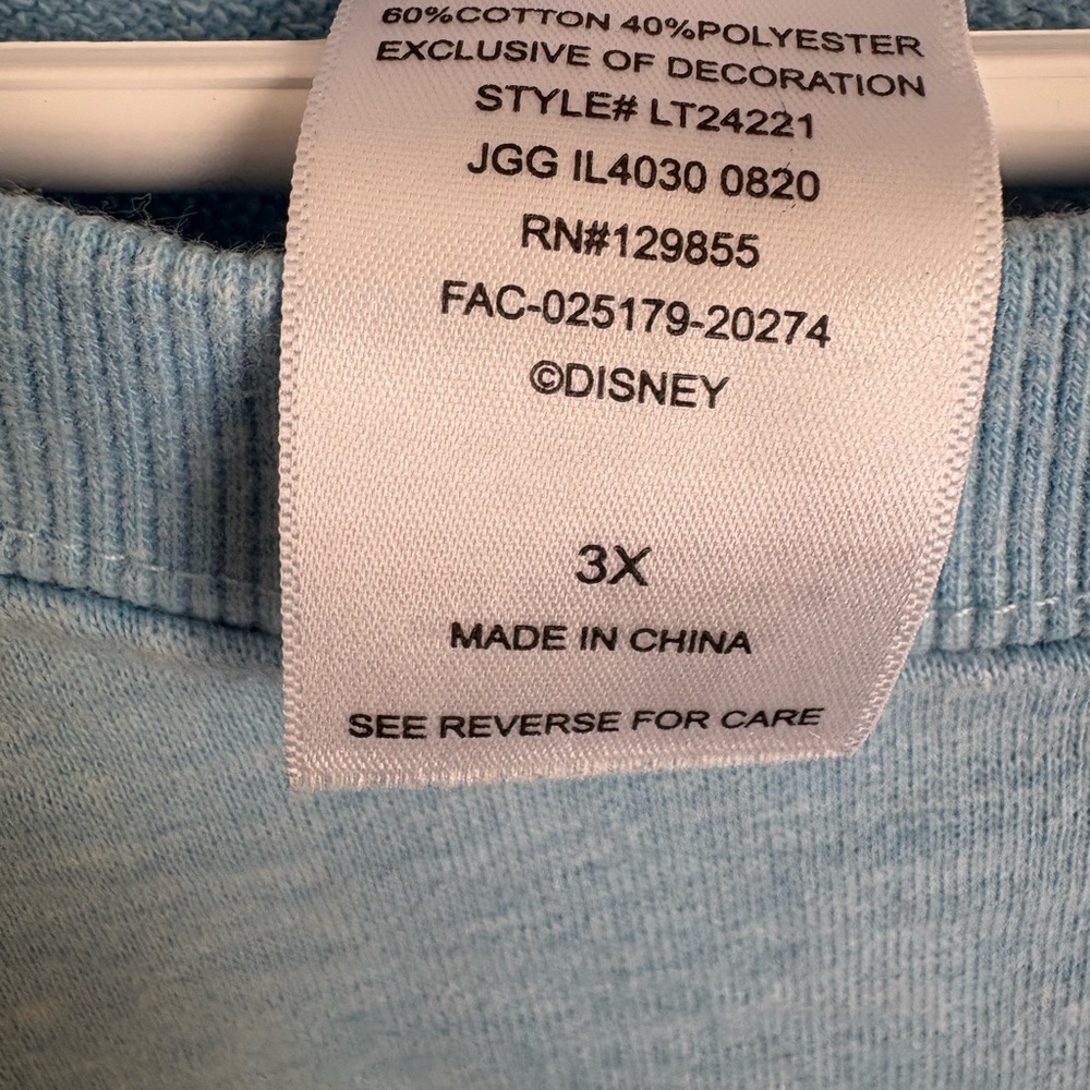 Disney Lilo & Stitch Blue Graphic Sweatshirt 3X Plus Size Pullover Cute Casual - Picture 5 of 5